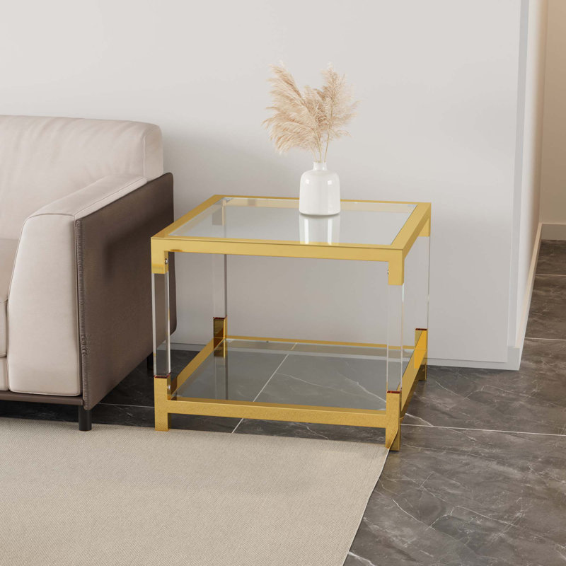 Acrylic and gold coffee table discount